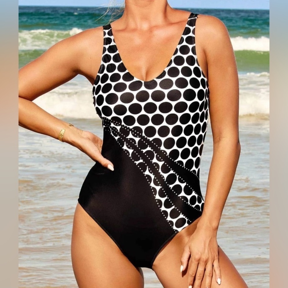 Anita Black and White Geometric One Piece Swimsuit